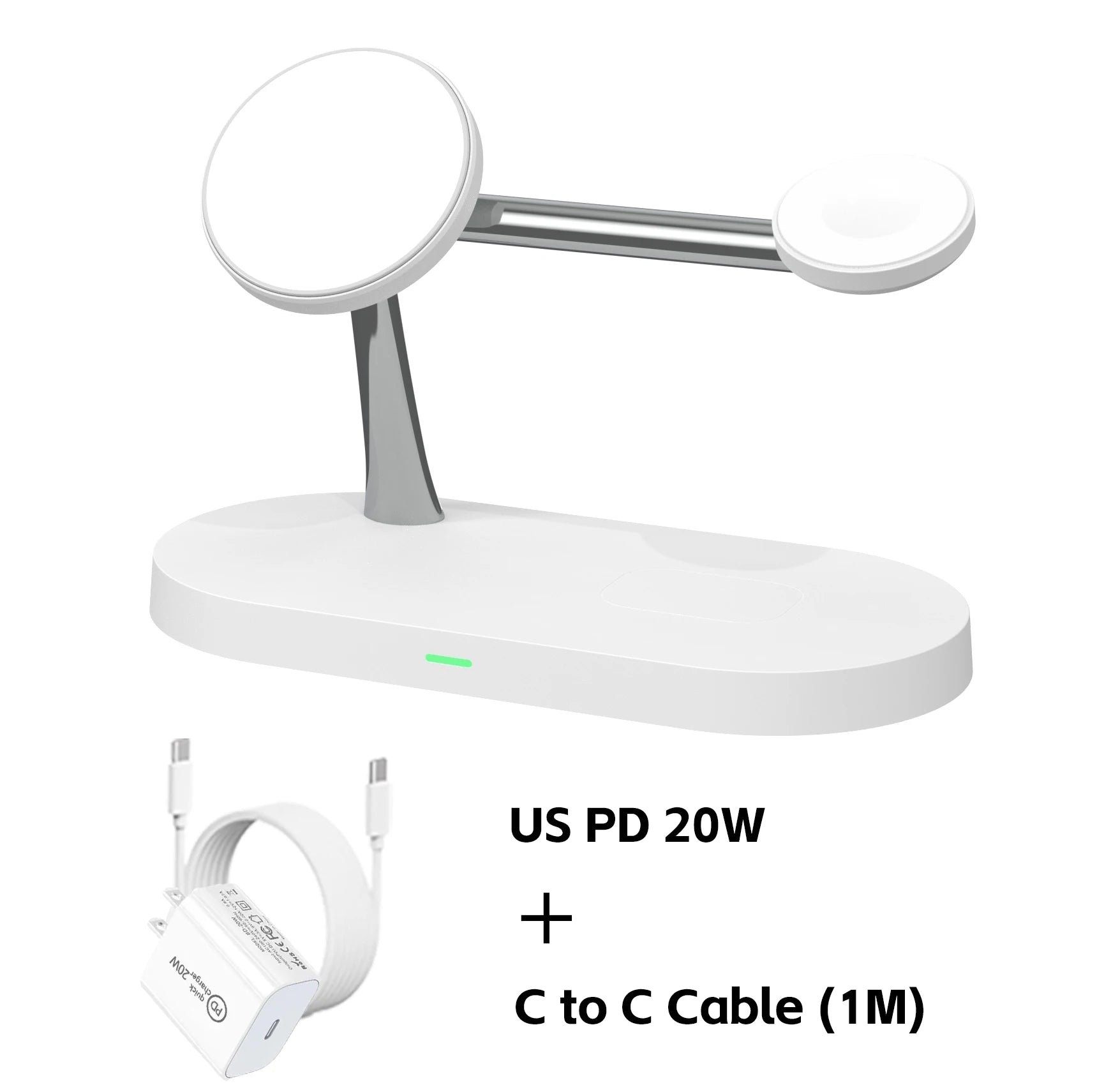 Magnetic Wireless Chargers 5 in 1 For iPhone 17-12, for Air pods Pro, for Series 1-11/SE 1-3/Ultra,With night light,Fast charger
