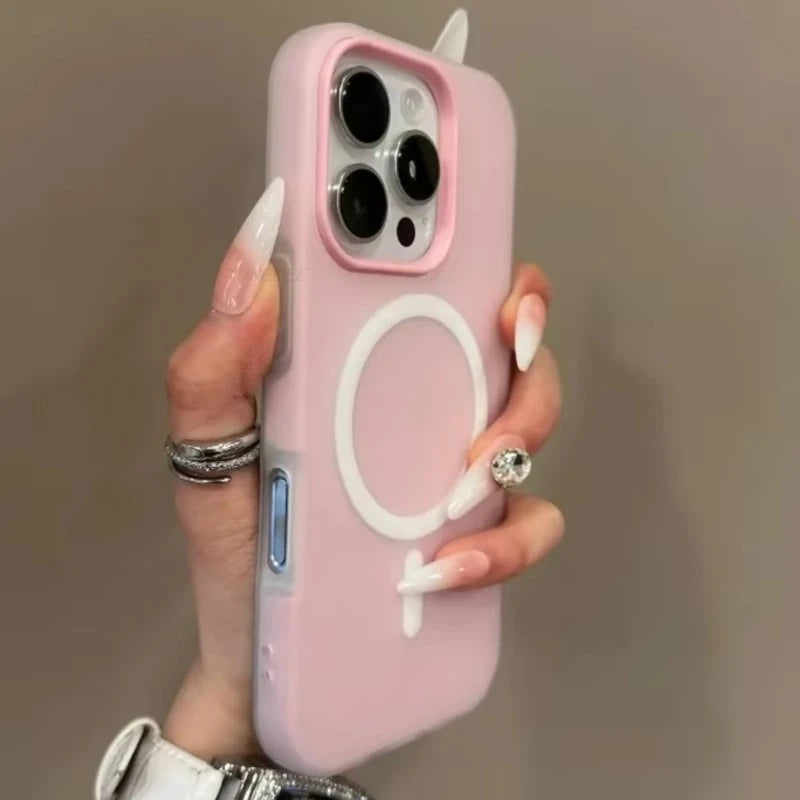 Candy Color 2 IN 1 For Magsafe Case for iPhone 15 16 13 11 14 12 17 Pro Max Plus Air Magnetic Wireless Charge Clear Matte Cover