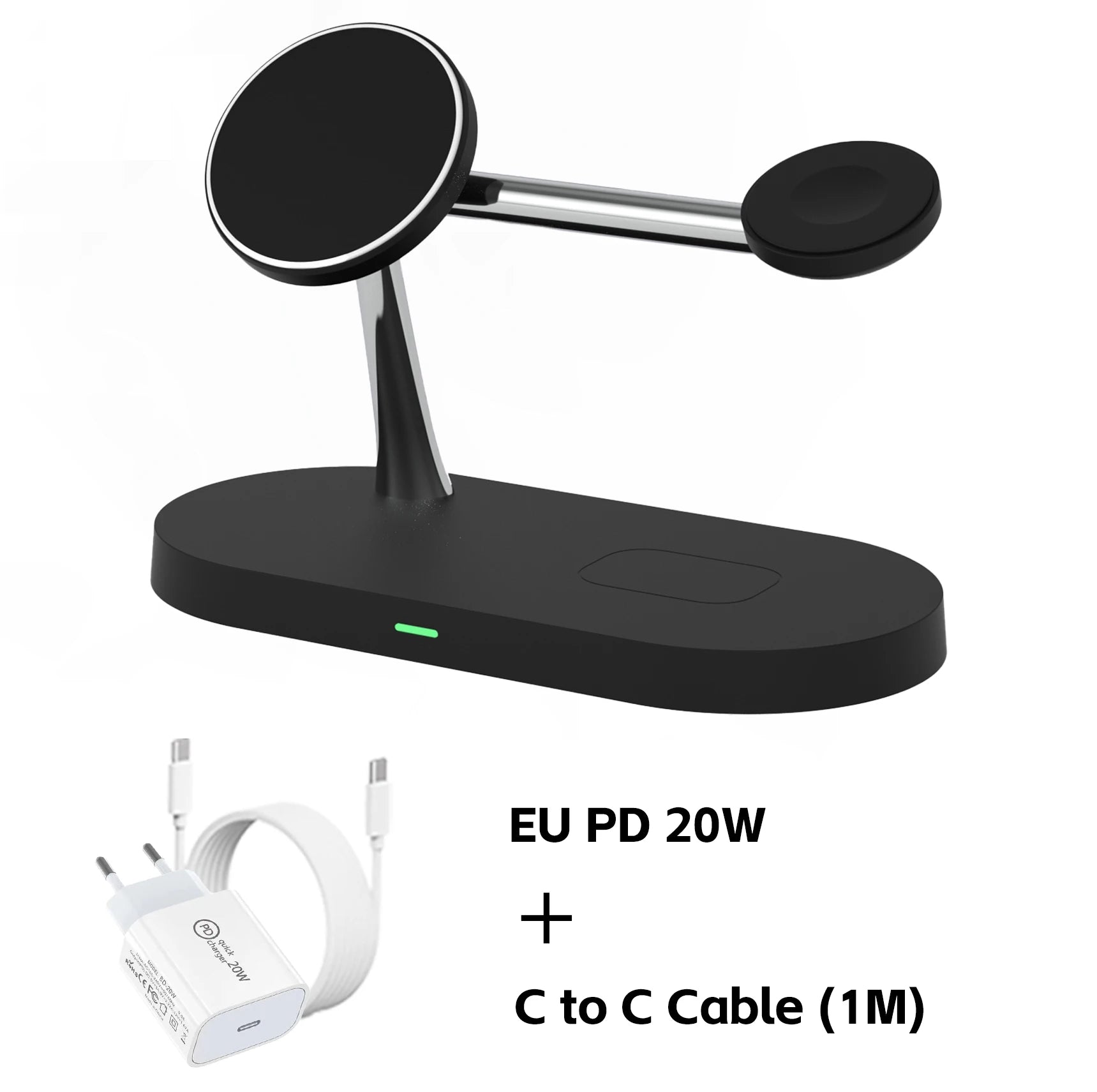 Magnetic Wireless Chargers 5 in 1 For iPhone 17-12, for Air pods Pro, for Series 1-11/SE 1-3/Ultra,With night light,Fast charger