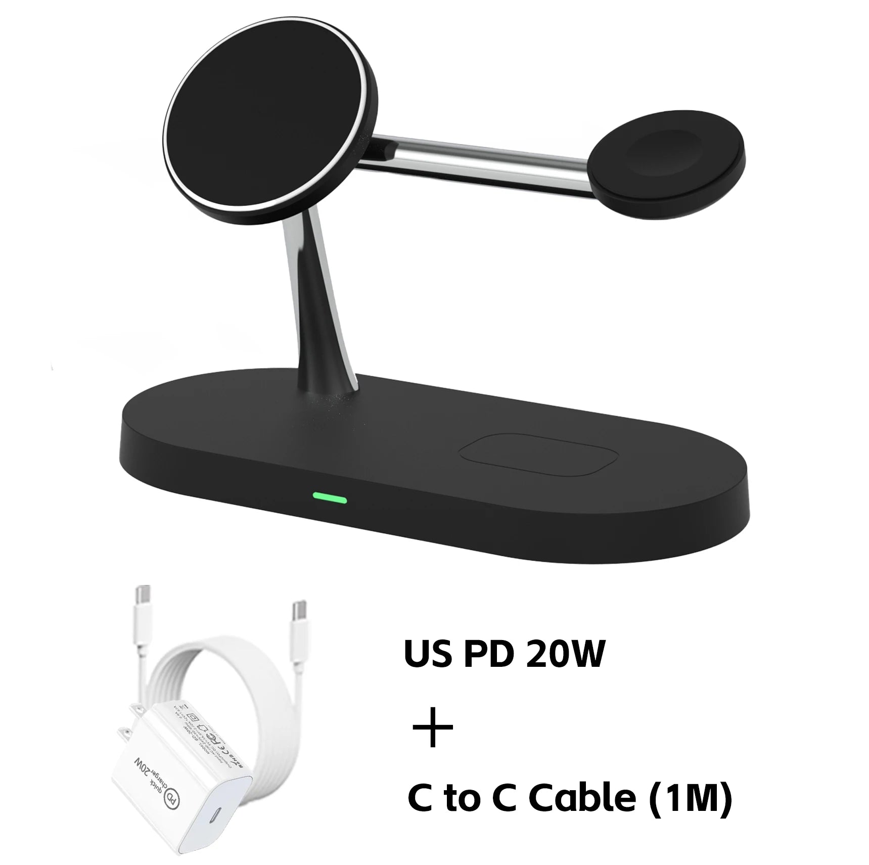 3 In 1 Magnetic Wireless Charger Adjustable Stand For iPhone 16 15 14 13 Pro Max iWatch 10 9 8 AirPods Pro Fast Charging Station