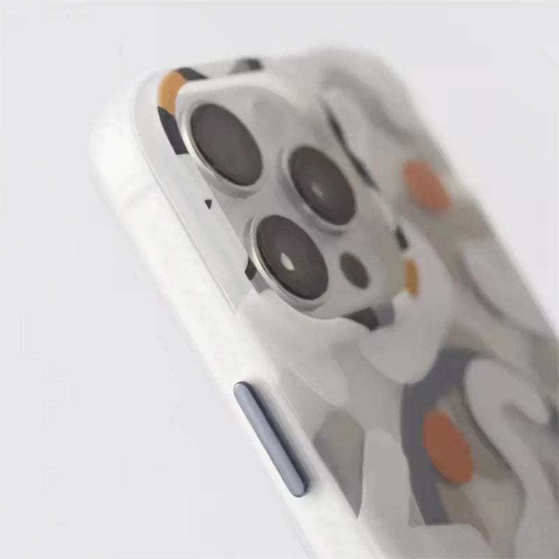 Trendy Matte Graffiti for Magsafe Case for iPhone 17 16 15 14 13 Pro Max Air Wireless Charging Shockproof Magnetic Hard Pc Cover
