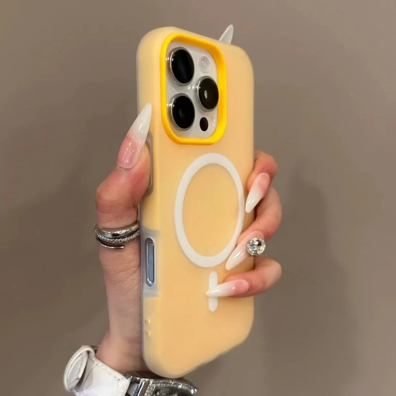 Candy Color 2 IN 1 For Magsafe Case for iPhone 15 16 13 11 14 12 17 Pro Max Plus Air Magnetic Wireless Charge Clear Matte Cover