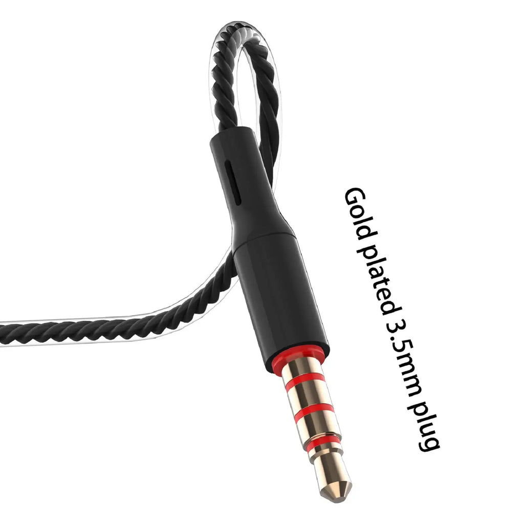 3.5mm Wired Headphones In Ear Headset Wired Earphones with Microphone Bass HiFi Stereo Earbuds Sports In-line Control For Phones