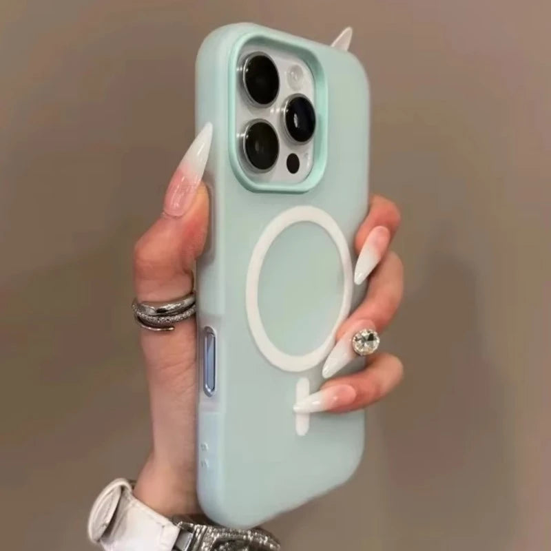 Candy Color 2 IN 1 For Magsafe Case for iPhone 15 16 13 11 14 12 17 Pro Max Plus Air Magnetic Wireless Charge Clear Matte Cover