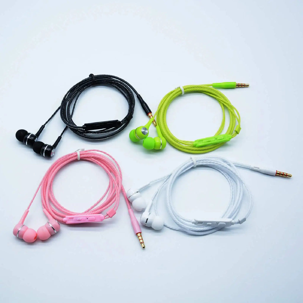 3.5mm Wired Headphones In Ear Headset Wired Earphones with Microphone Bass HiFi Stereo Earbuds Sports In-line Control For Phones