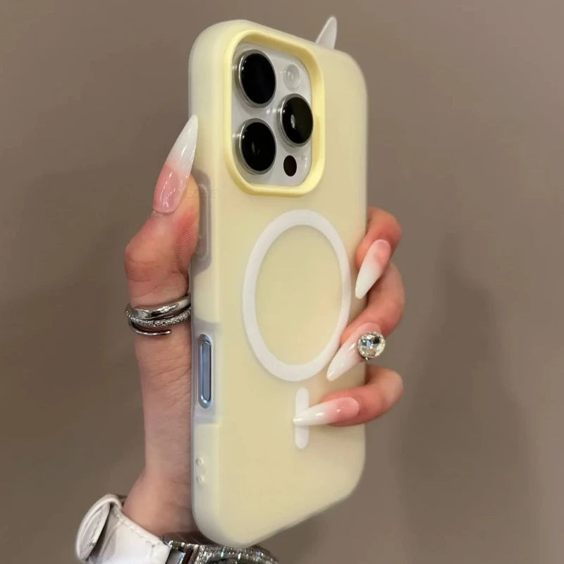 Candy Color 2 IN 1 For Magsafe Case for iPhone 15 16 13 11 14 12 17 Pro Max Plus Air Magnetic Wireless Charge Clear Matte Cover