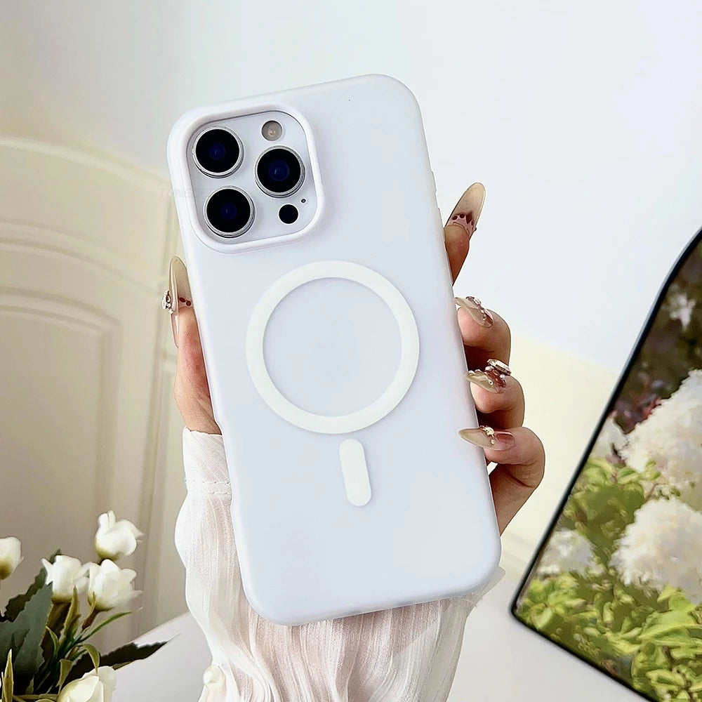 Candy Color 2 IN 1 For Magsafe Case for iPhone 15 16 13 11 14 12 17 Pro Max Plus Air Magnetic Wireless Charge Clear Matte Cover